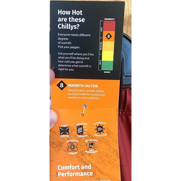 NWT Hot Chillys Micro Elite Chamois Leggings Frost Flower Red Women’s Large New - Picture 5 of 13